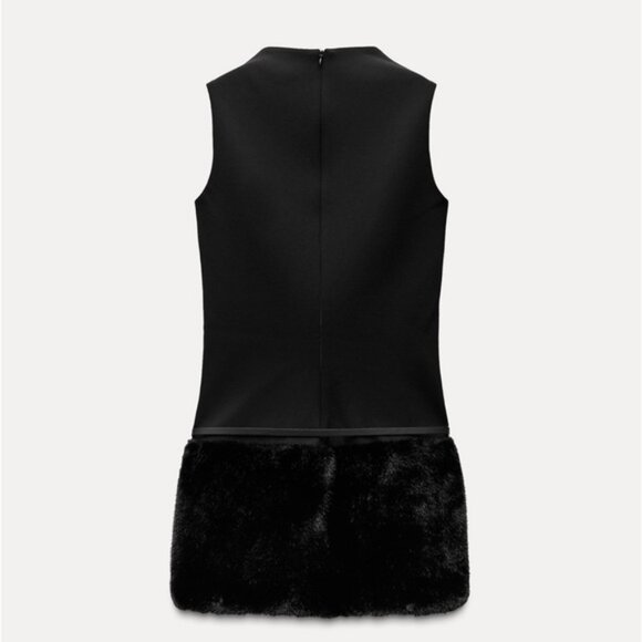 Zara DRESS WITH FAUX FUR BELT - Picture 8 of 10